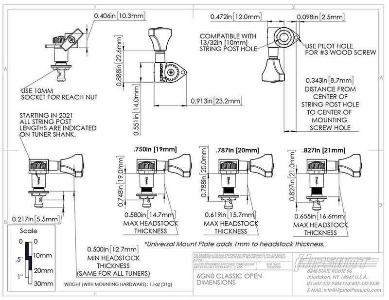 Hipshot Stemmeskruer Oppgraderingssett HS6K1GN0CST 