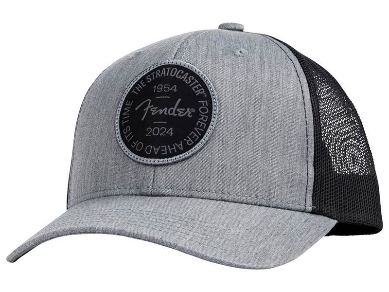 Fender Caps Stratocaster 70th Anniversary badge hat gray heather