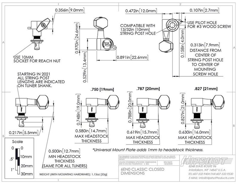 Hipshot Stemmeskruer Oppgraderingssett HS6K1EN0CST 