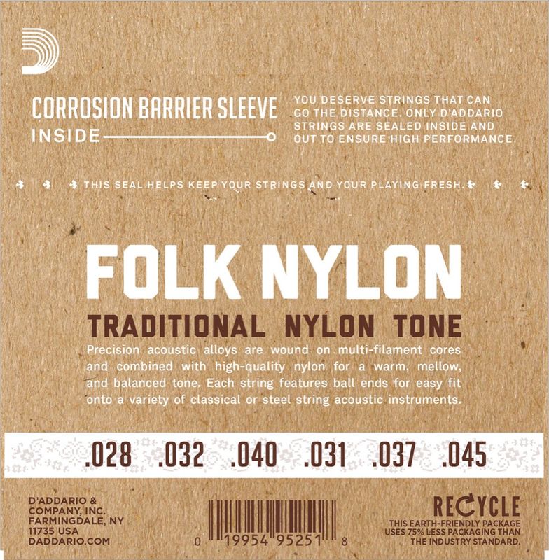 Daddario Fretted EJ33 Folk Nylonstrenger