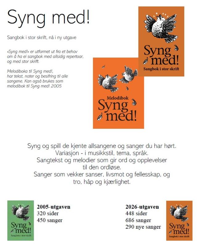 Syng med! Sangbok i stor skrift (2026)