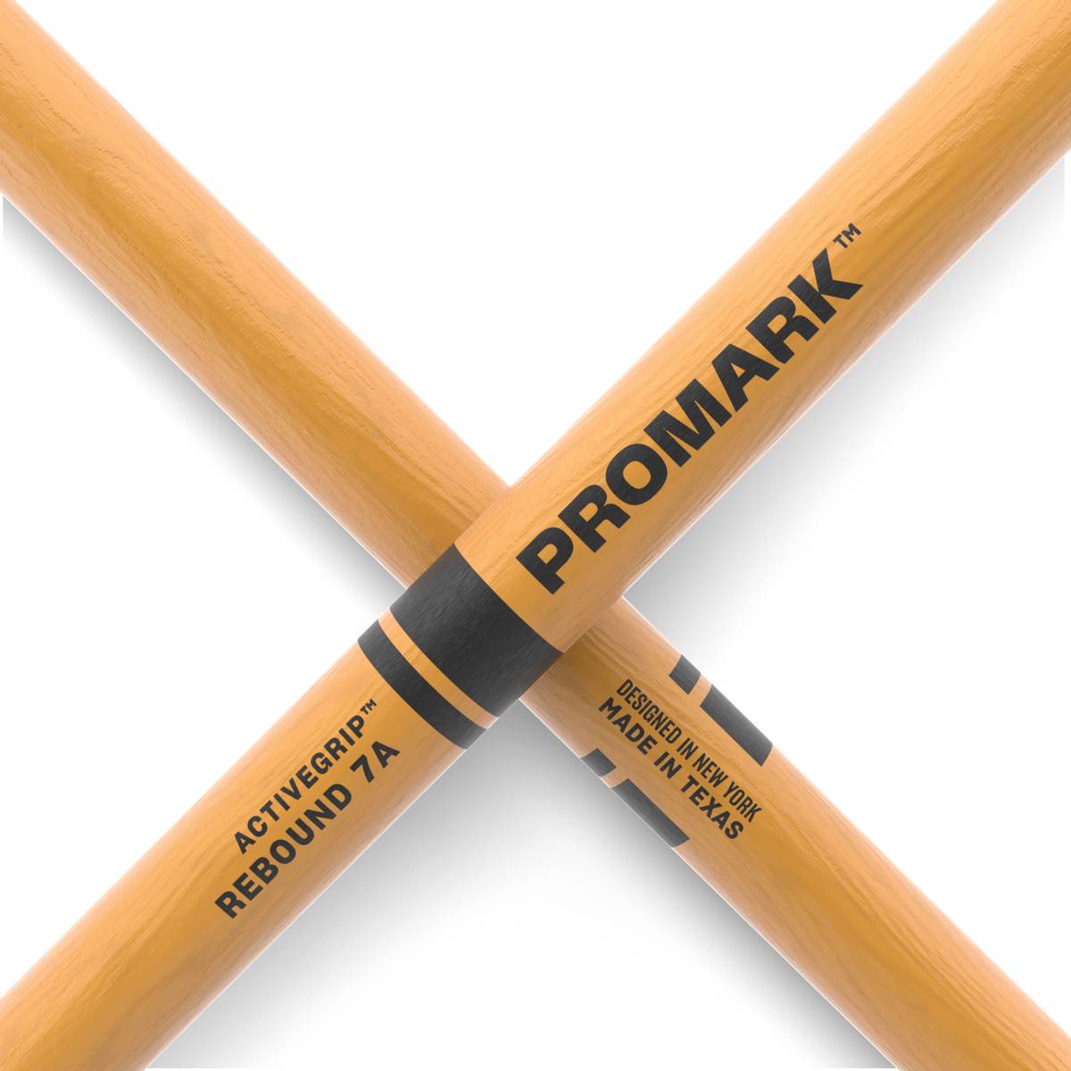 Promark R7AAGC Rebound 7A, ActiveGrip Clear Hickory, Acorn tip 