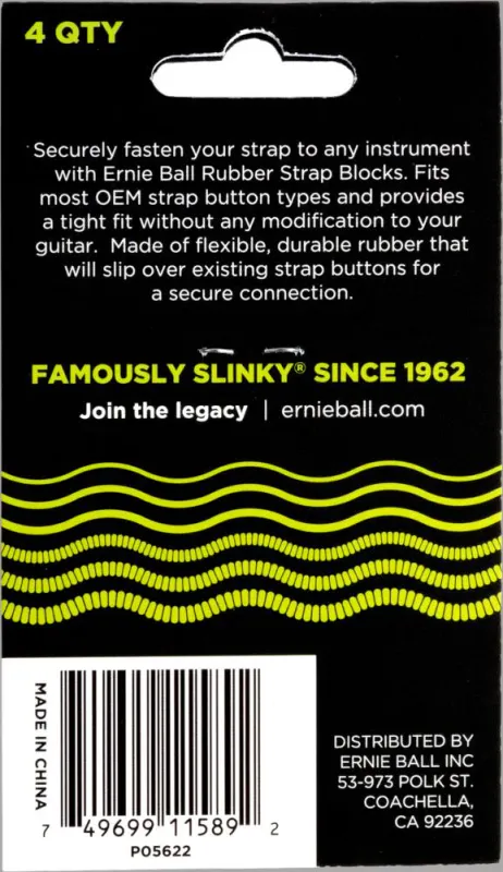 Ernie Ball 5622 Strap Blocks, Green, 4 pc
