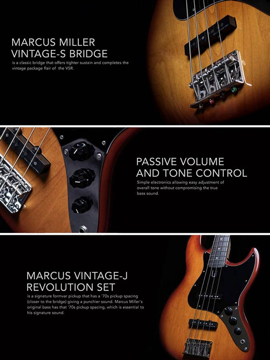 Sire V5R A5/TS Marcus Miller alder 5-string passive bass guitar tobacco sunburst