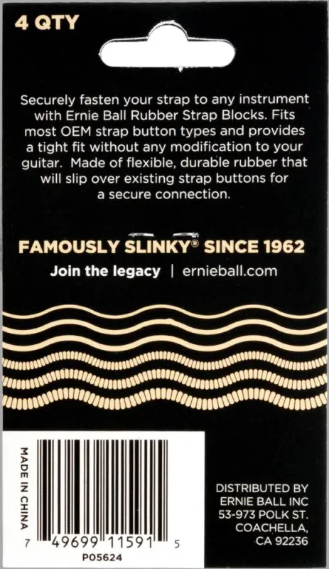 Ernie Ball 5624 Strap Blocks, Cream, 4 pc
